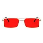 XH0345 Wholesale fashion metal rectangle colored thin narrow sunglasses