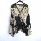 Hot Selling 100%Silk Chiffon Fabric Fine Quality Women's Blouses with Lace Trimming