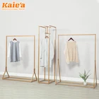 Kaie'a Fashion retail Cloth Store Portable Gold Clothing Dress Display Racks