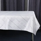 white rectangle petal table cloth jacquard tablecloth fabric