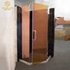 Wholesale Dubai Rose Gold frameless diamond shape mirrored shower enclosure