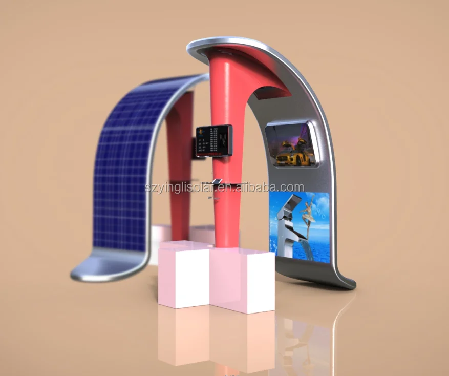 Big solar power bank for bus stop park Portable Solar mobile charging station LCD screen LED advertisement - ANKUX Tech Co., Ltd