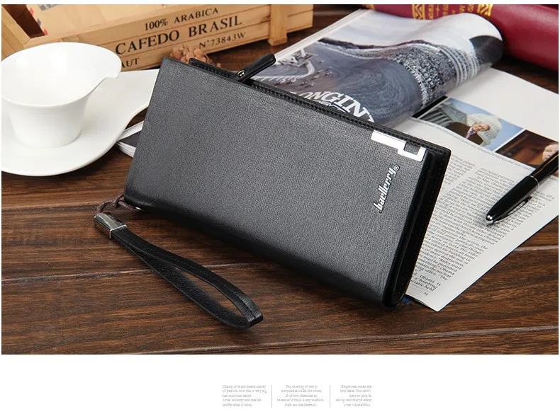 long purse business wallet pu leather purse wallet for men