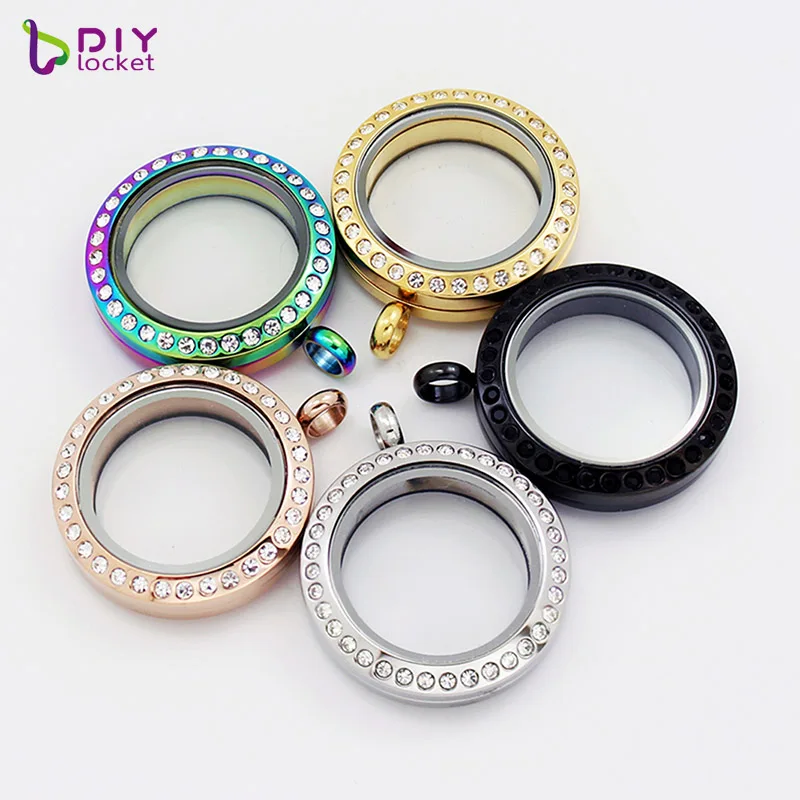 

Wholesale Mixed Styles 25mm Screw Stainless Steel Lockets Charm Necklace For Floating locket, As the picture