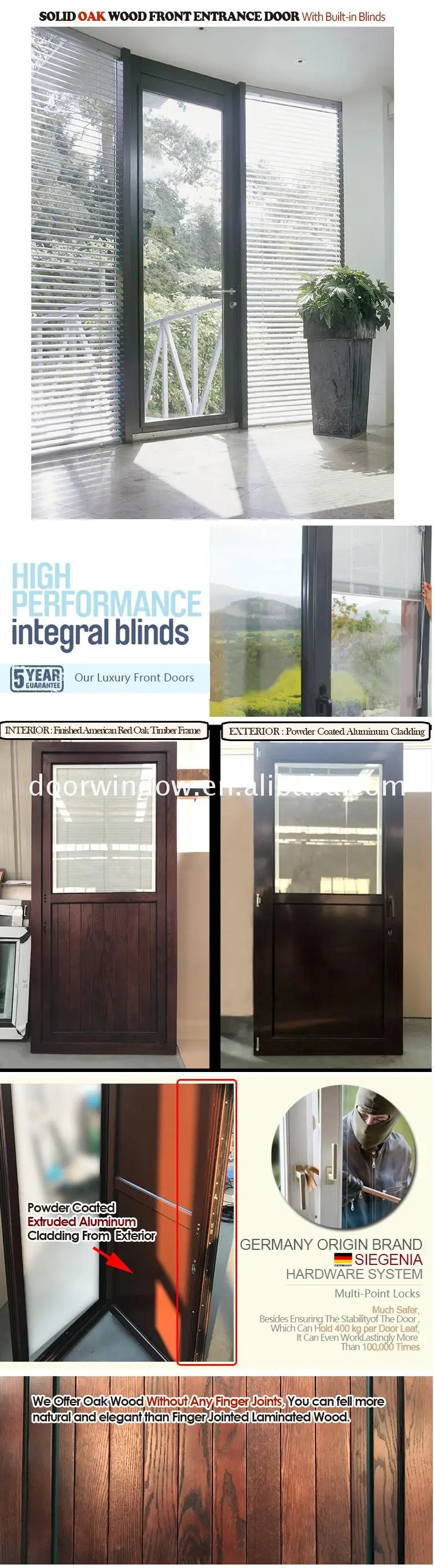 Hot new products wood aluminum composite frame front entrance security door