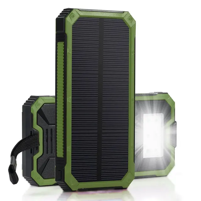 PowerGreen Dual USB Ports Solar Battery Charger 15000mAh Solar Panel Charger for Cell Phone