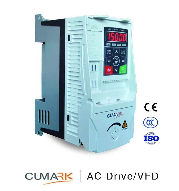 CUMARK ES350 vector open loop heavy duty three phases 380V compact variable speed drive with optional LCD Keypad