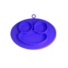 Round Baby Children Kid Dish High Quality Custom Logo Divided Divider Feeding Eco-friendly Fda Silicone Dinner Plate