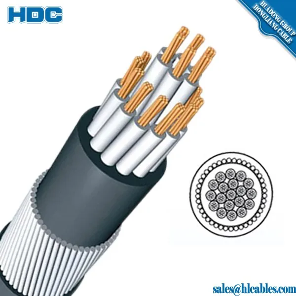 10 PAIR TWISTED PAIRS INDIVIDUAL/OVERALL SHIELD ARMOURED FIRE RETARDENT STRANDED COPPER CABLE