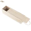 High Quality Custom Luxury Wood Gift Box Wooden Wine Box Natural Wood Box with Sliding Lid and Rope Handle for Wine