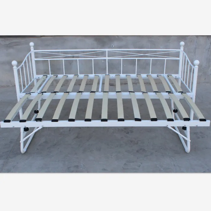 Barato moderno marco de Metal de hierro forjado sofá cama con cama nido