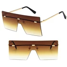 DLL8587 Rimless Conjoined Big Oversize Oculos Sun Glasses Fashion Sunglasses