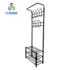 Hot sell new design metal clothes rack with hook hat hanger with 3 shelf shoes rack