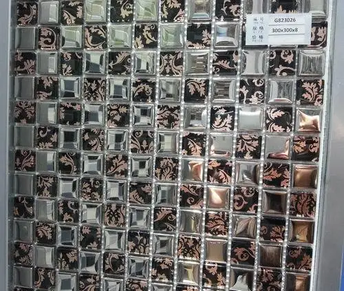 New product flower design bathroom wall tiles of mosaic mixed metal glass