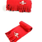 Embroidered knitted scarf warm fashion polar fleece knitted scarf with fringed