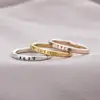 Inspire jewelry stainless steel Personalised Stacker Ring Set engraved name letter 18k plated gold ring wholesale custom women