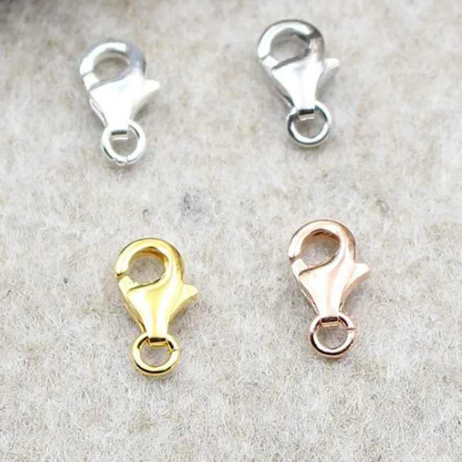 High quality 925 sterling silver lobster clasp for diy jewelry accessories, Natural color, platium, gold,rose gold
High quality 925 sterling silver lobster clasp for diy jewelry accessories, Natural color, platium, gold,rose gold