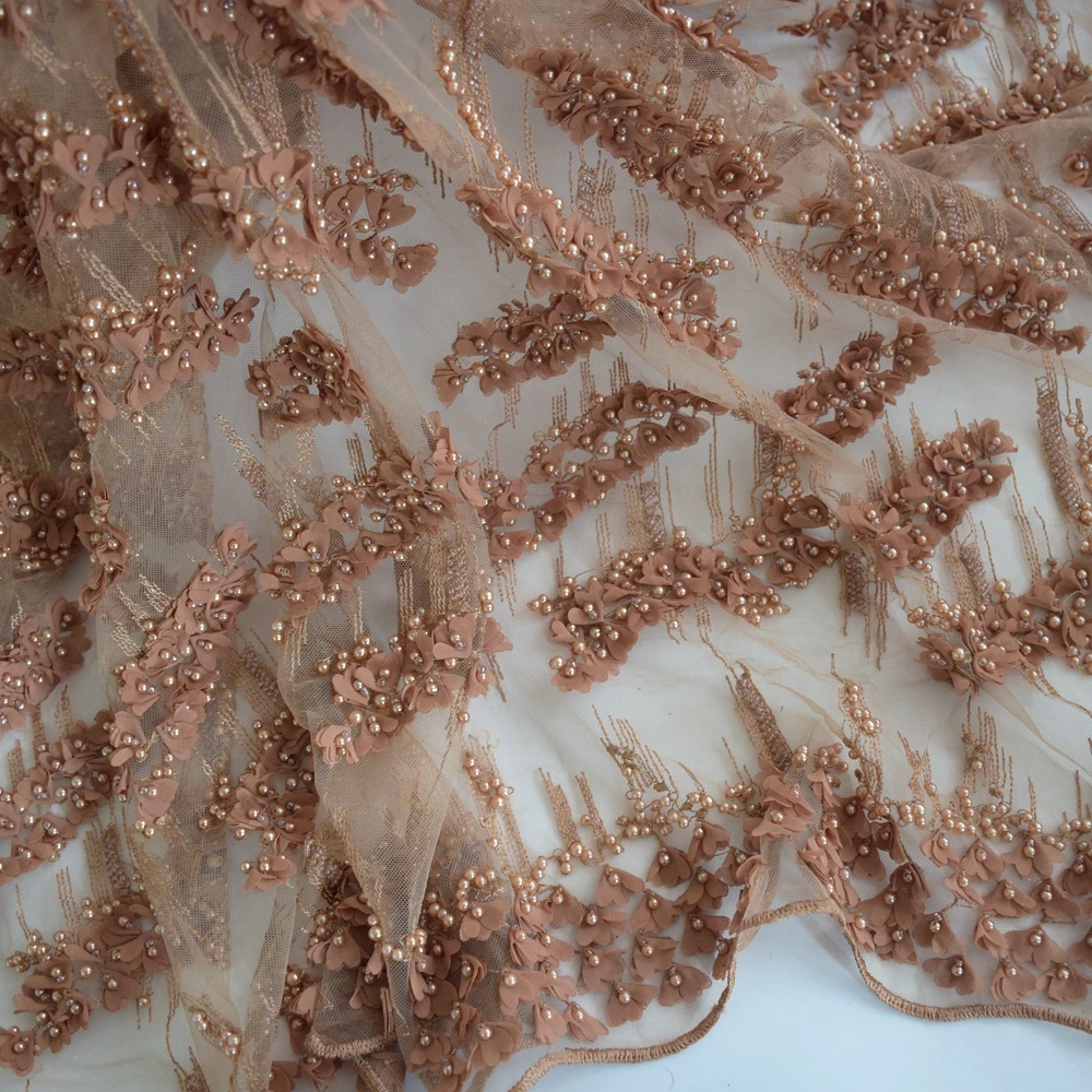 3d french lace fabric high quality embroidered tulle fabric hand beaded lace fabric for dresses HY0704-7
3d french lace fabric high quality embroidered tulle fabric hand beaded lace fabric for dresses HY0704-7