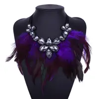 

Factory Stock Fashion Chunky Necklace wholesale feather choker necklaces QD3692