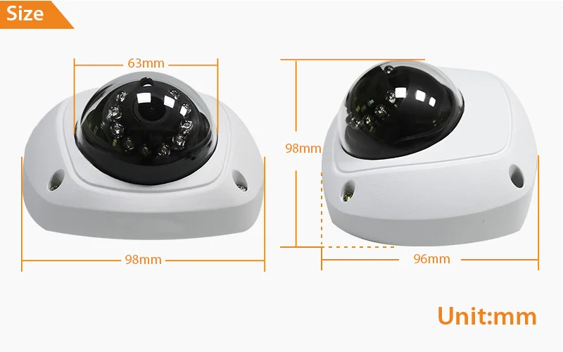 Vandal-proof HD AHD 2MP 1080P Night Vision Infrared Car Bus CCTV Security Camera for Bus, Metro, Truck, School Bus