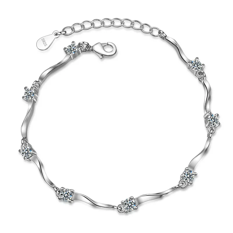 Fashion Cubic Zircon Crystal Bracelet for Women Popular Vintage Silver Plated Bracelet Bangle (KB8155), As picture
Fashion Cubic Zircon Crystal Bracelet for Women Popular Vintage Silver Plated Bracelet Bangle (KB8155), As picture
