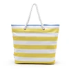 Yellow Beach Bag Womens Ladies Large Striped Summer Shoulder Shopper Tote Canvas Bags