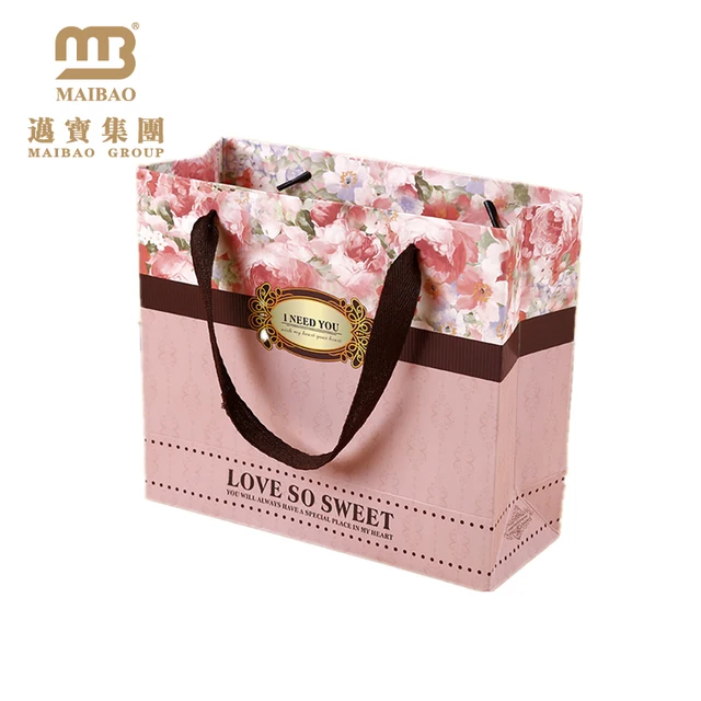 flower design gift shopping packing paper bags for flower