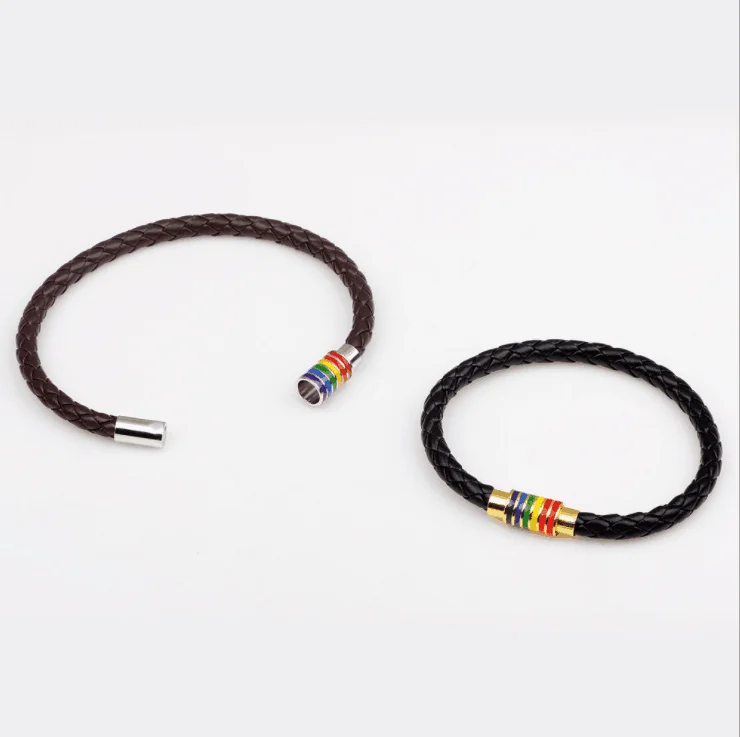 2021 vintage style cowhide leather magnetic buckle LGBT gay pride rainbow bracelet, Rainbow gay pride bracelet
2021 vintage style cowhide leather magnetic buckle LGBT gay pride rainbow bracelet, Rainbow gay pride bracelet