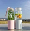 China Manufacture Beautiful Design Tea Glass Ice Bottle For Water Drinking and Fruit Juice 360ml Transparent Glass Bottle