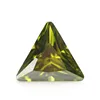 10*10mm olive green triangle cut cubic zirconia loose diamonds