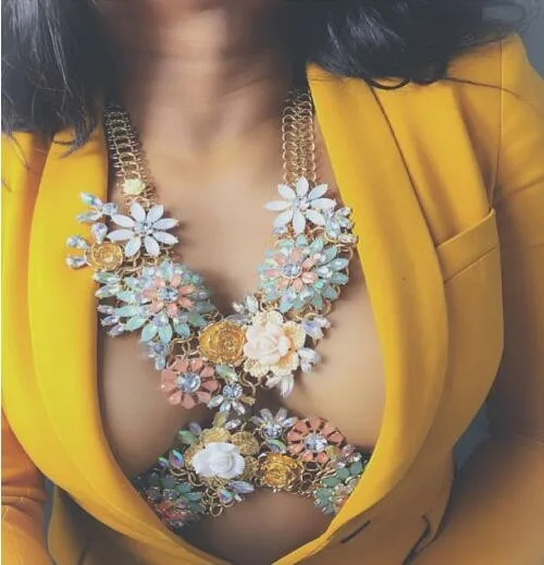 Dvacaman handmade crystal flower body chain jewelry resin rhinestone colorful flower sexy body chain necklace, As picture
Dvacaman handmade crystal flower body chain jewelry resin rhinestone colorful flower sexy body chain necklace, As picture