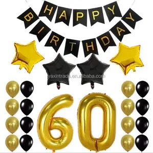 newest arrival 60th happy birthday with latex balloon kit for