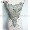 Sequin Handmade Keering Special Beaded Bodice Rhinestone Applique For Dress WDP-127
