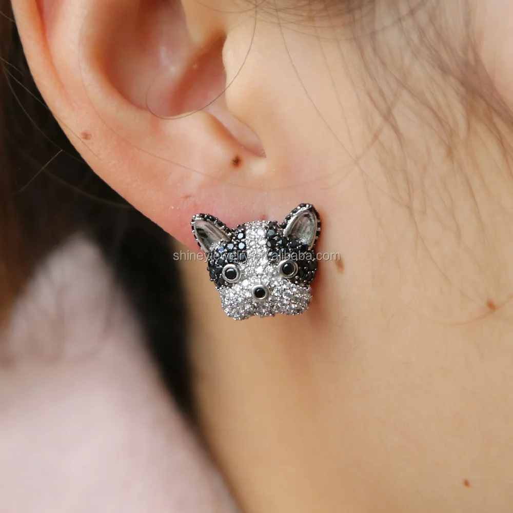 100% 925 sterling silver or brass factory customize cute animal girl women pave cz 2018 new puppy dogs studs earring, Picture
100% 925 sterling silver or brass factory customize cute animal girl women pave cz 2018 new puppy dogs studs earring, Picture