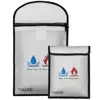 Fireproof Document Bag - 15"X11" Fireproof Safe Bag,7"x9" Money Pouch Envelope, Silicone Coated File Storage,