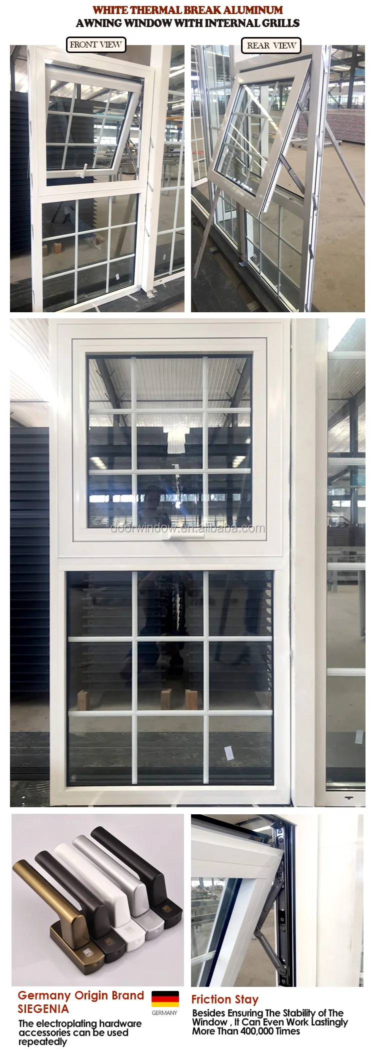fire rating awning window insulated glass fixed window