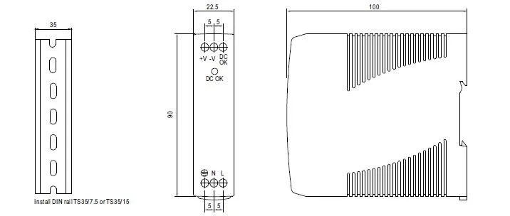 MDR-10-24 12V Meanwell Din Rail Single Output Switching Power Supply 24V 10W Led Driver Circuit