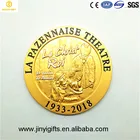 Folk art metal material theatre souvenir round gold fake coin