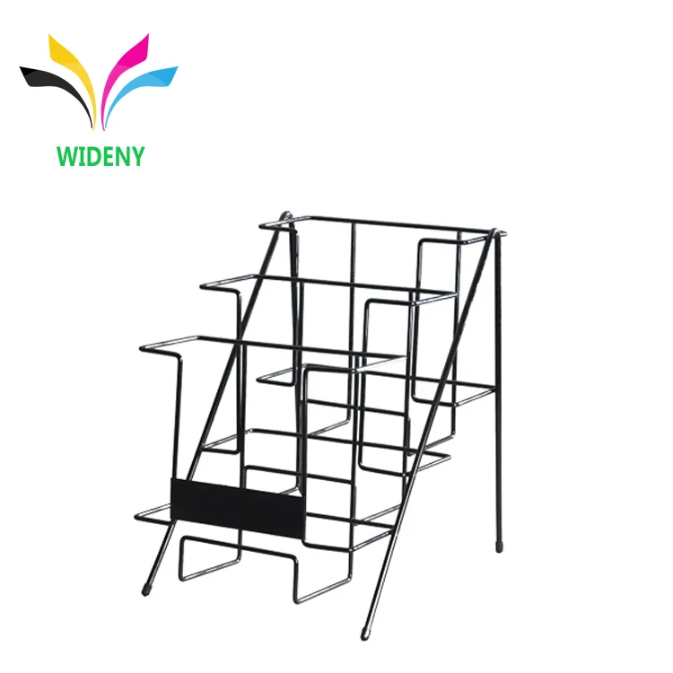 Book Store Metal Wire 3 Tiers Countertop Comic Book Display Rack