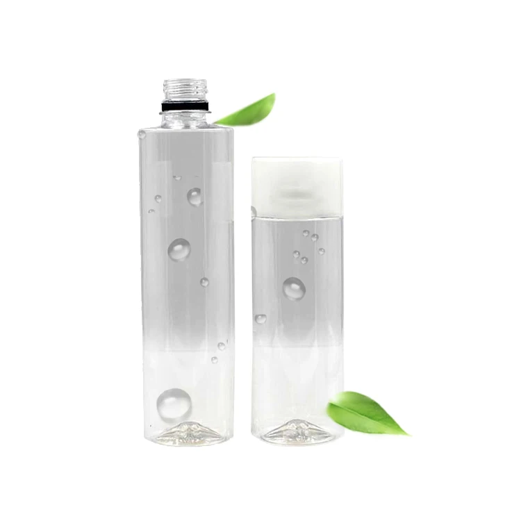 Factory Hotsale PET Clear Empty Cylinder Round 350 Ml 500ml Sensory Plastic Custom Logo Voss Bottle For Juice Water Packaging
