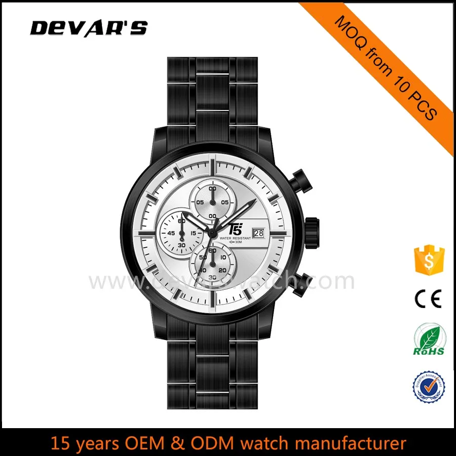 stainless steel back geneva 3atm water resistant quartz watch