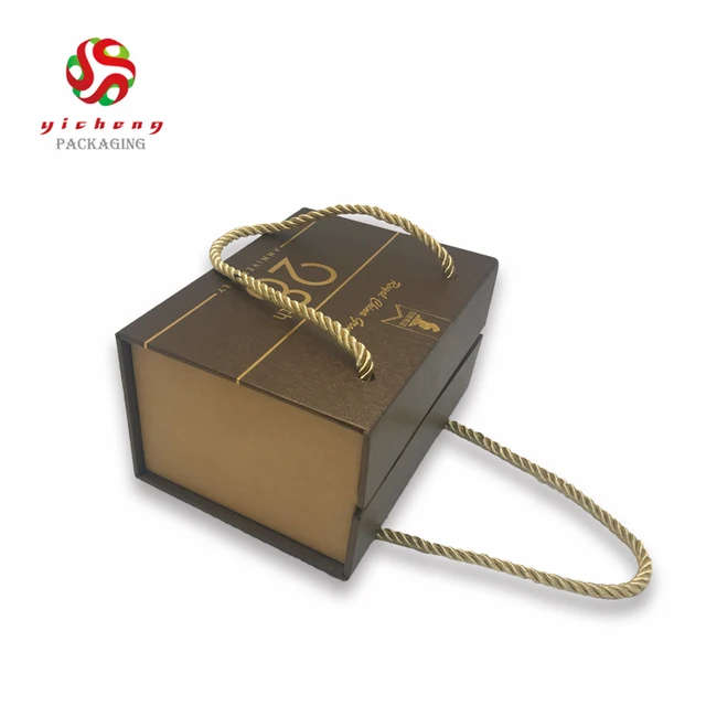 custom fancy book shape wine magnetic gift box with handle