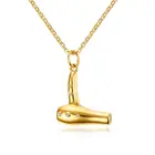 Gold zircon jewelry design stainless steel hair dryer necklace pendant for women