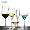 SANZO Acrylic Floating Wine Glass Hand Painted Stemless Glasses Cup Frosted Letter Decal Handblown