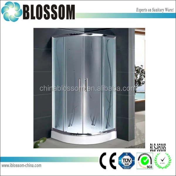 China OEM curved tempered glass sliding prefabricated shower enclosures