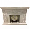Customized classic natural beige stone marble decorative fireplace