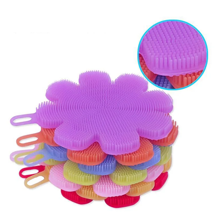 washable multi-purpose scratch free silicone flower dish scrubber sponge dish wash, Red, purple, green
washable multi-purpose scratch free silicone flower dish scrubber sponge dish wash, Red, purple, green