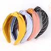B919 Wholesale solid color bow knot headband fabric hair band for women and girls