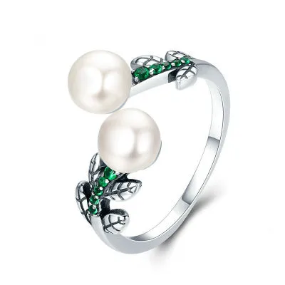 Latest 925 Sterling Silver Emerald Leaf Pearl Open Finger Ring for Women, As pictures
Latest 925 Sterling Silver Emerald Leaf Pearl Open Finger Ring for Women, As pictures