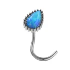 Steel leaf design opal Nose stud Jewelry Body Piercing Jewelry